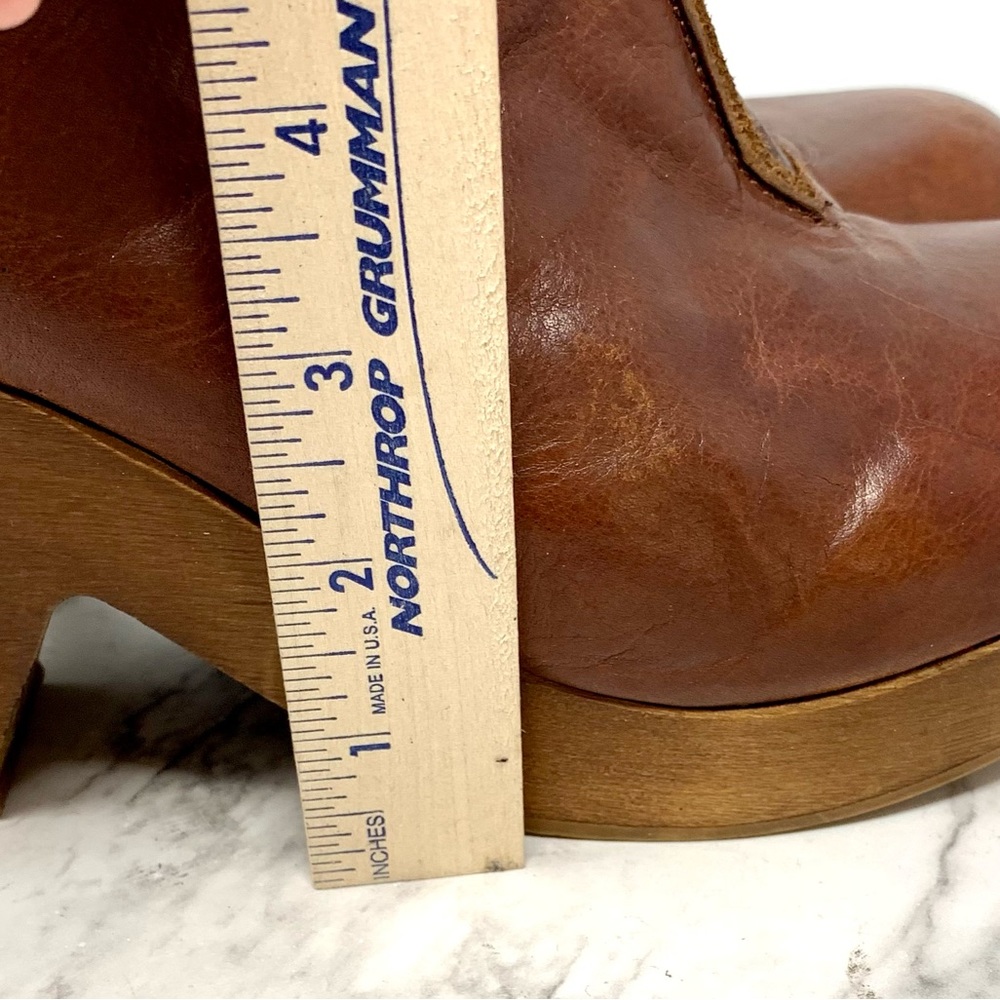 Free People Amber Orchard Wood Platform Clogs 8/38 Boho Retro Indie Sleeze Euro - Picture 14 of 16